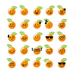 Collection of difference emoticon icon orange