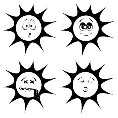 Summer sun mascots