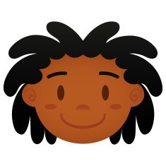 Cartoon Face Isolated On White Background N5