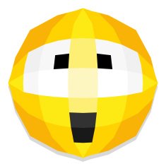 Cute Cartoon Polygonal Face Illustration Isolated N9