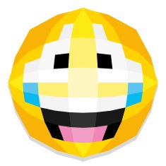 Cute Cartoon Polygonal Face Illustration Isolated N10