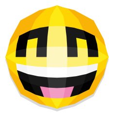 Cute Cartoon Polygonal Face Illustration Isolated N12