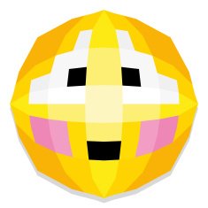 Cute Cartoon Polygonal Face Illustration Isolated N14
