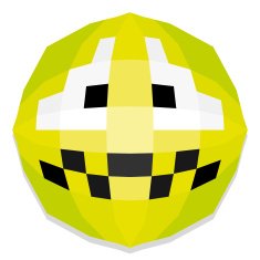Cute Cartoon Polygonal Face Illustration Isolated N16
