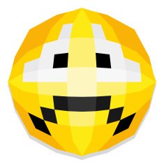 Cute Cartoon Polygonal Face Illustration Isolated N18