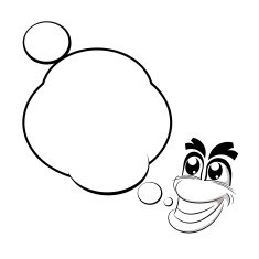 Cartoon smiling and bubble Vector illustration
