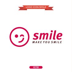 logo winking smiley icons vector illustrations flat