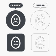 Sad egg face sign icon Sadness symbol N2