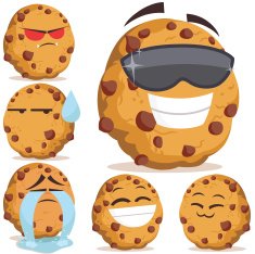 Chocolate Chip Cookie Cartoon Set B