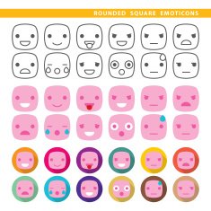 Rounded square emoticons