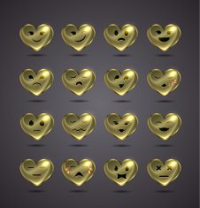 funny metal heart-shaped emoticons for your site