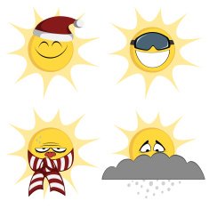 Winter sun mascots