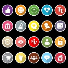 Chat conversation flat icons with long shadow