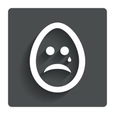 Sad egg face with tear sign icon Crying symbol N3