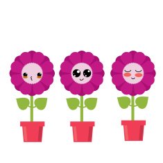 Cute flowers Kawaii japanese style