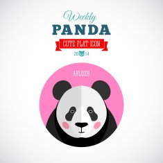 Weekly Panda Cute Flat Animal Icon Ablush