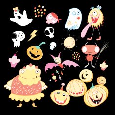 set of different images for Halloween
