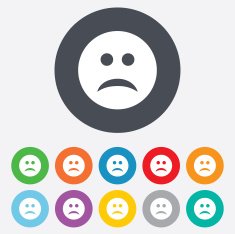 Sad face sign icon Sadness symbol