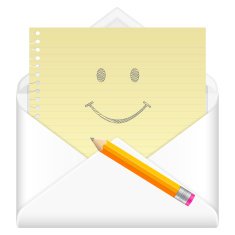 envelope with drawing smile face symbol