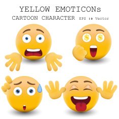 Yellow emoticon cartoon character eps 10 vector N19