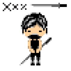 cartoon character ninja man style 8 bit