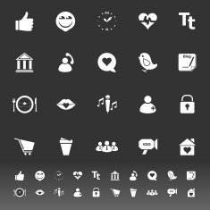 Chat conversation icons on gray background