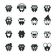 Silhouette Emoticons N4