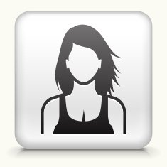 Square Button with Woman Face N4
