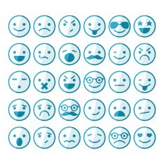 Set of smileys in different emotions and moods N2