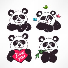 cute smiling pandas