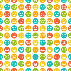 Seamless pattern with color smileys N2