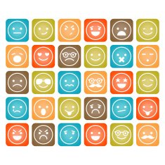 Set of color smiley icons isolated N2