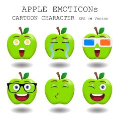 Apple emoticon cartoon character eps 10 vector N2