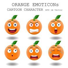 Orange emoticon cartoon character eps 10 vector N2