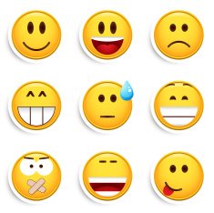 Set of nine smileys N12