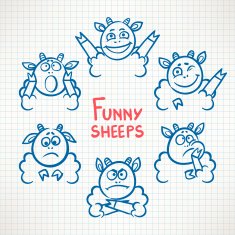 hand-drawn cute sheep