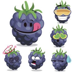 Blackberry Cartoon Set A
