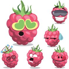 Raspberry Cartoon Set A