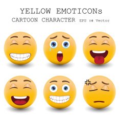 Yellow emoticon cartoon character eps 10 vector N23