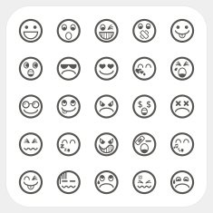 Emotion face icons set