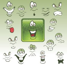 Faces on a Shiny Square Grid