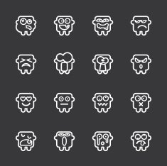 Emoticons Set 9 - White Series
