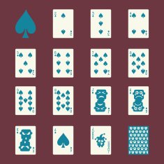 Spade Suit Playing Card Icons - Color Series