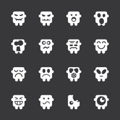 Emoticons Set 6 - White Series