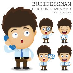 Businessman cartoon character EPS 10 vector N37