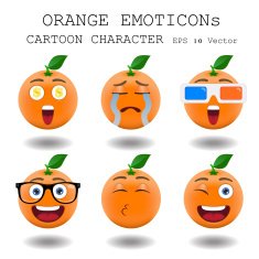 Orange emoticon cartoon character eps 10 vector N3