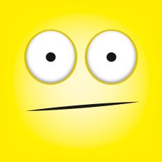 Vector Cute Cartoon Yellow Shocked Face N2