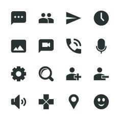 Chat App Silhouette Icons