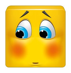 Square emoticon ashamed
