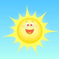 cartoon happy sun N21